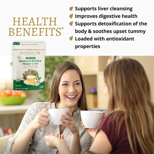 Vista 7 de DelighTeas Té orgánico de desintoxicación del hígado con taza de té inspiradora Alivio del estómago y limpieza del hígado Cardo lechero