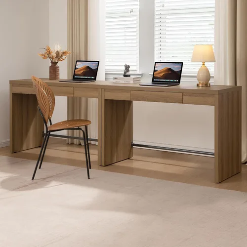 Vista 11 de SICOTAS Mesa de Escritorio para Computadora - Mesa de Estudio de Madera de 47 Pulgadas para Dormitorio, Escritorio de Oficina Estilo Granja