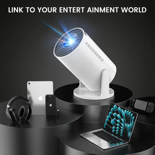 Vista 8 de ENUOSUMA Super Mini Proyector con WIFI 6 y Bluetooth, Proyector Portátil con Soporte 4K 1080P, Aplicación Incorporada, Android 11, 200 ANSI