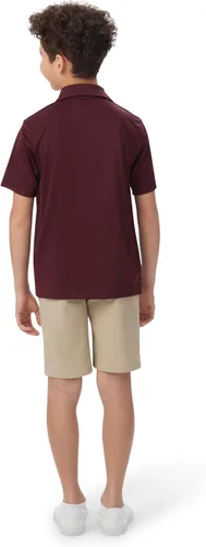 Vista 5 de French Toast Polo deportivo elástico de manga corta para niños que absorbe la humedad, uniformes escolares para niños y adolescentes, marino