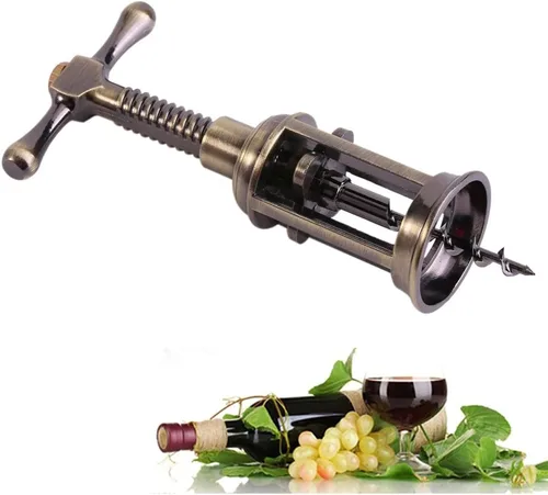Vista 5 de Abridor de vino, sacacorchos de aleación de zinc con abrebotellas multifuncional, tornillo de corcho multifuncional manual para camarero