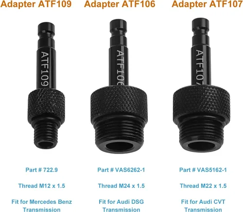 Vista 7 de 5 piezas de adaptadores de llenado ATF, adaptador de llenado de aceite de transmisión automática compatible con VW Audi 09G 01J CVT DSG
