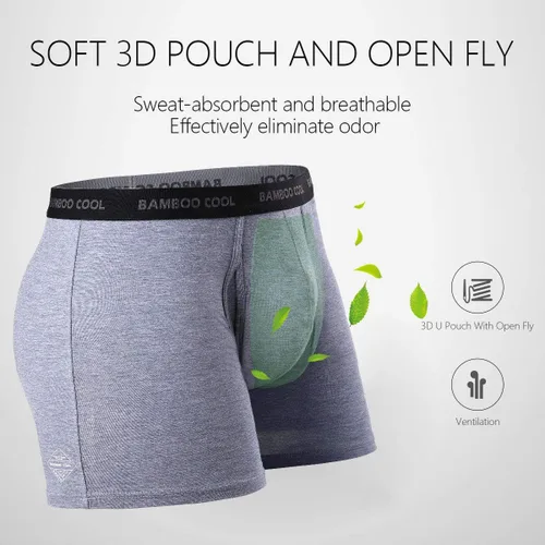 Vista 4 de BAMBOO COOL - Calzoncillos para hombre, cómodos y suaves, de viscosa de bambú (paquete de 4)
