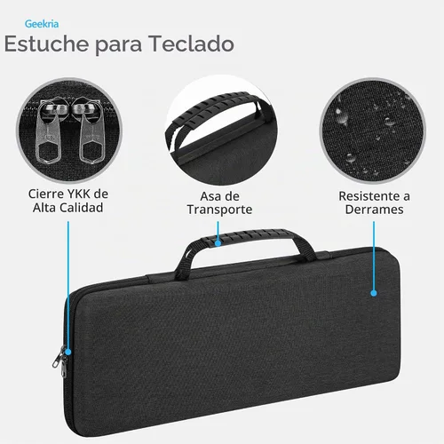 Vista 3 de GEEKRIA Estuche de transporte combinado de teclado y mouse con 75 %, compatible con AULA F75 Pro/S75 PRO, Keychron K2 versión 2/Q1 HE, ASUS ROG