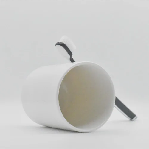 Vista 5 de Taza recta sin mango de cerámica de color sólido, tazas para beber, soporte para cepillo de dientes, adecuado para su uso en hoteles, hogares