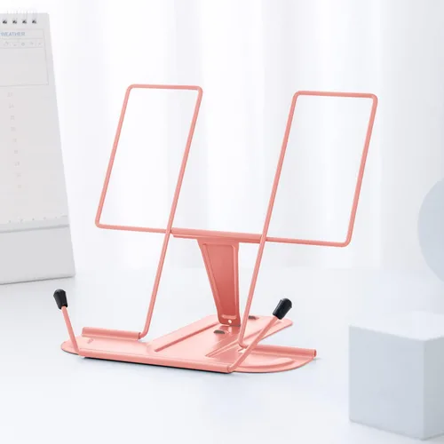 Vista 11 de MSDADA - Soporte de libros de metal para escritorio, soporte ajustable para lectura, soporte portátil para libros de cocina y documentos, soporte