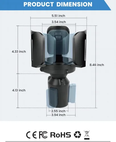 Vista 6 de Expansor universal de portavasos para carrito de golf, base ajustable y soporte para tanque de 1 libra, botellas de agua y vasos de varios tamaños