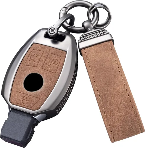 Vista 7 de YO&YOYE Compatible con Mercedes Benz Funda para llavero con llavero de cuero Carcasa protectora para llave Mercedes Benz Clase E Clase S Clase A