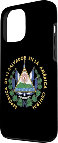 Vista 2 de Funda para iPhone 13 Pro Max con emblema nacional de escudo de armas de El Salvador