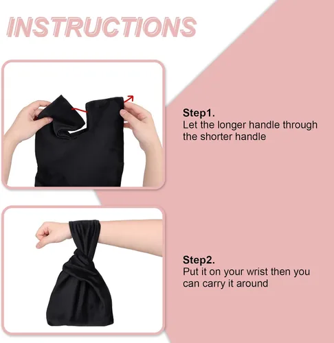 Vista 6 de Muka Bolso de pulsera con nudo de terciopelo, estilo japonés, bolso de nudo de lujo, bolsa de noche para mujer