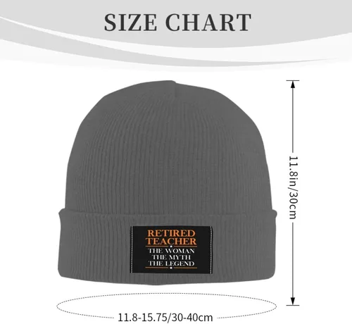 Vista 3 de Retired Teacher - The Woman is The Myth The Legend Knit Beanie Hats for Women Men Winter Hats Skull Cap