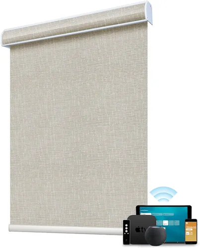 Vista 10 de SmartWings Persianas enrollables con cable duro PoE 100% opacas, muestra de tela
