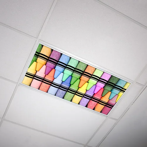 Vista 12 de Cubierta de luz fluorescente para luces de techo, decoración de aula, inserto de película retroiluminada de alta calidad, 2 x 4