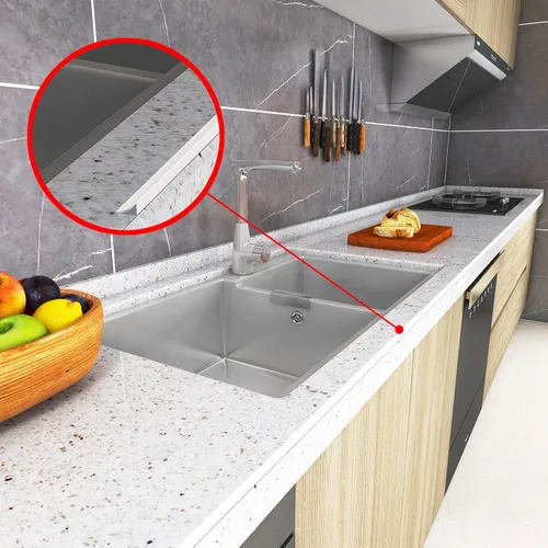 Vista 3 de Presa de agua de umbral de ducha de 118 pulgadas, mantiene el agua en la ducha o encimera seca, aplica para aplicar a encimera, ducha, baño, bañera