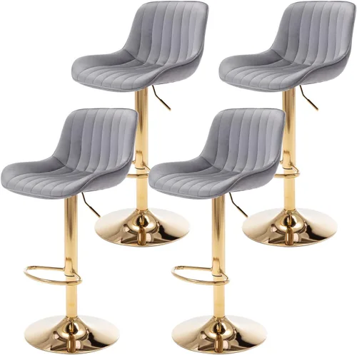 Vista 13 de ECHINGLE Juego de 2 taburetes de bar de terciopelo, taburetes de bar giratorios de altura de mostrador con respaldo y altura ajustable, modernos