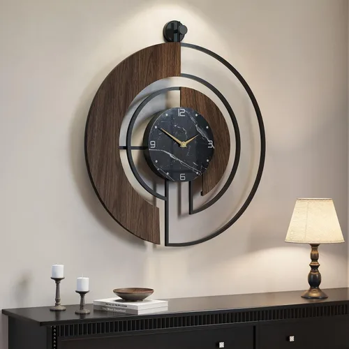 Vista 40 de Cuspin Reloj de pared de 24 pulgadas con engranajes, reloj de metal