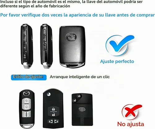 Vista 2 de Funda para Llavero Mazda con Llavero Estuche de Llave Carcasa de Llave Protección Completa de 360 Grados Compatible con Mazda 3 2019-2025, Mazda 3