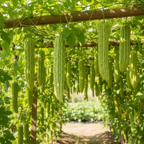 Vista 3 de 40 semillas de melón amargo para plantar: semillas de ampalaya y calabaza amarga, semillas de vegetales para jardín doméstico, contenedor o cultivo