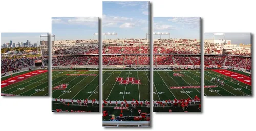 Vista 42 de TUMOVO Allegiant Stadium Arte de Lienzo para Pared de Sala de Estar Equipo de Fútbol Americano Pintura Moderna Nevada Las Vegas Cuadro Deportivo