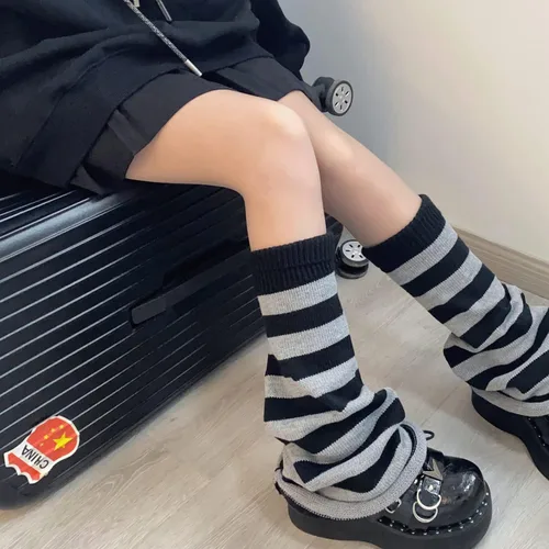 Vista 4 de Calentadores de piernas para mujer, calentadores de piernas de punto a la moda, lindos calcetines de moda