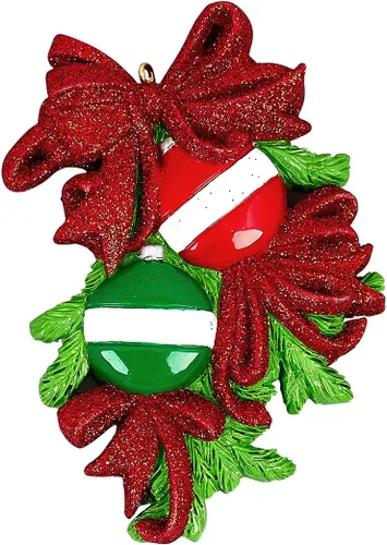 Vista 2 de Adornos personalizados para parejas 2024 – Bolas de Navidad para parejas, adornos de recuerdo 2024, adorno de recuerdo de nuestra primera Navidad