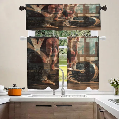 Vista 310 de Shrahala Orange Autumn Autumn Blackout Curtain Tiers, Fall Kitchen Valance Light Blocking Tier Drapes with Rod Pocket, 2 Pack 26 X 24 in