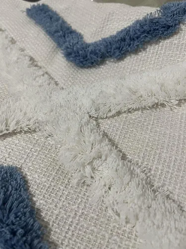 Vista 6 de Funda de almohada geométrica con borlas, funda de almohada copetuda, funda de cojín lumbar bohemia para sofá, sala de estar y cama, color blanco, 12