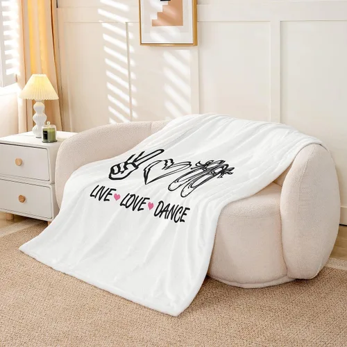 Vista 2 de Erosebridal Ballet Fleece Blanket 40x50 Ballerina Dance Fuzzy Plush Throw for Sofa Couch Girly Ballet Shoes Gymnastics Sherpa Blanket Heart Shaped