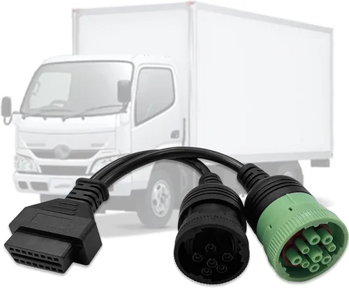 Vista 8 de OBD 6pin 9pin J1708 J1939 Cable para Camión 6+9pin a OBD2 16pin Adaptador Compatible con Scanner de Camión Pesado Cummins Cable OBD a 9 pin J1939