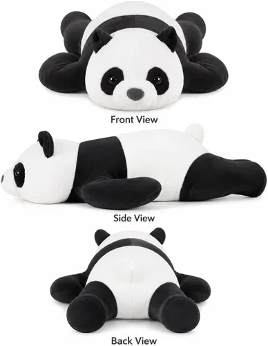 Vista 7 de Almohada de peluche de oso panda gigante de 24" lindo, almohada de cuerpo suave, juguete de animales de peluche de panda grande, regalo para niños