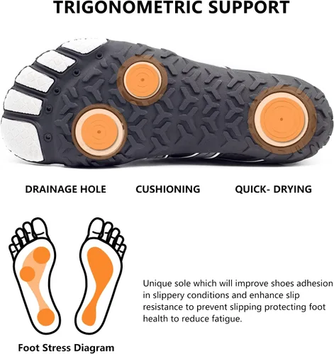 Vista 3 de Teemie Zapatos de agua para hombre y mujer, de secado rápido, zapatos deportivos para surf, kayak, caminar, senderismo