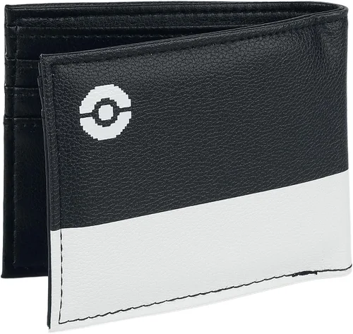 Vista 3 de Pokémon Pixel Starter - Cartera unisex para fanáticos del anime, color negro y blanco, Negro -, Billetera plegable