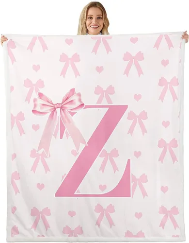 Vista 13 de Manta de franela rosa con lazo, estilo princesa, manta de forro polar de ensueño para decoración del hogar, sofá, sofá, manta romántica de forro