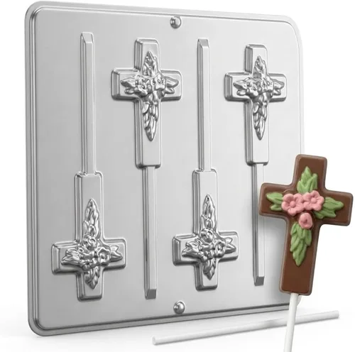 Vista 7 de Molde Cruz Lollipop Chocolate Candy Religious 426