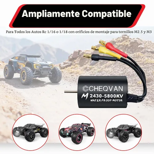 Vista 2 de Motor sin escobillas RC y combo ESC 35A para escala 1/16 18 2430