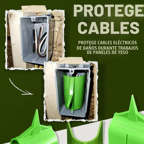 Vista 4 de Buddy Tools Mark N Guard, Juego de 5 - Marcador de Tomas de Panel de Yeso para Acabado - Protege los Cables Durante la Instalación de Paneles