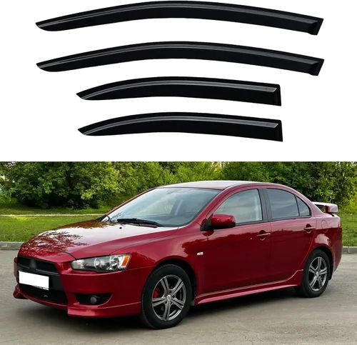 Vista 241 de YQAUTEC - Viseras para ventana, protectores contra la lluvia, compatibles con Subaru WRX 2015-2021, deflectores de viento para ventanas, viseras