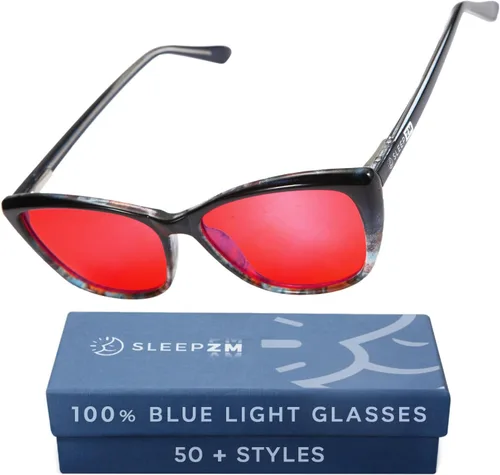 Vista 19 de Sleep ZM Blue Light Blocking Glasses - Sleep + Eye Strain Help Women + Men Montura Aviator - Lente Amarilla Adapt