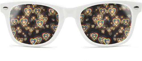 Vista 10 de Gafas de difracción definitivas - Efecto de corazón 3D arcoíris - Gran accesorio para EDM, conciertos y raves Negro