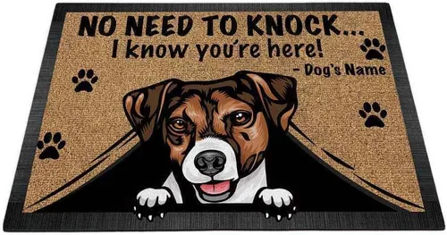 Vista 18 de Felpudo personalizado Peeking Dog English Bulldog No Need to Knock I Konw You're Here 23.6 x 15.7 pulgadas Bulldog-1 Inglés