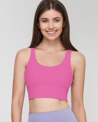 Vista 2 de Ama Larsi Brasier deportivo con tiras para mujer, de alto impacto, sexy, con espalda cruzada, sin varillas, acolchado para entrenamiento, yoga