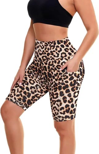Vista 40 de Biker Shorts for Women with Pockets - 8"/5"/3" Booty Black Spandex Shorts Verde militar
