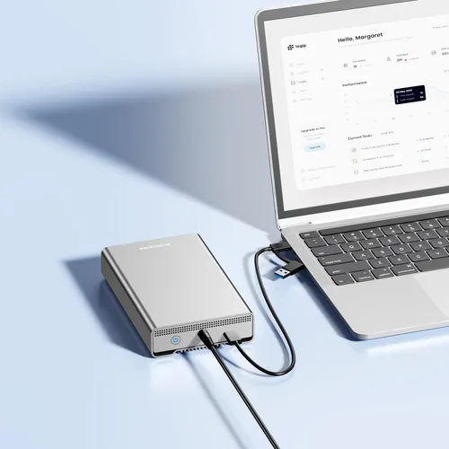 Vista 3 de Avolusion PRO-G2 14TB USB 3.2 Gen 2 (10Gbps) Disco duro externo USB-C para Windows/MacOS (plata)