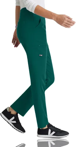 Vista 3 de BARCO Grey's Anatomy - Pantalón médico elástico de elastano para mujer, pantalón médico cónico para mujer