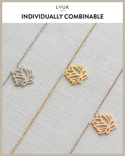 Vista 6 de LUUK LIFESTYLE Collares de acero inoxidable para mujer con colgante, tarjeta de joyería de moda con frase de felicidad, amuleto de la suerte, regalo