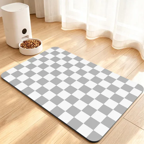 Vista 14 de Tapete de comida para perros, tapete absorbente para alimentación Patas de perro beige