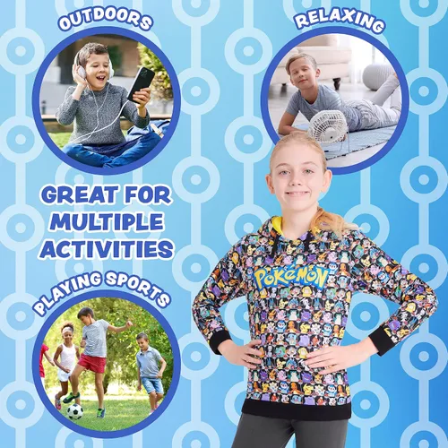 Vista 5 de Pokemon Sudadera con capucha para niños y adolescentes, regalos para niños