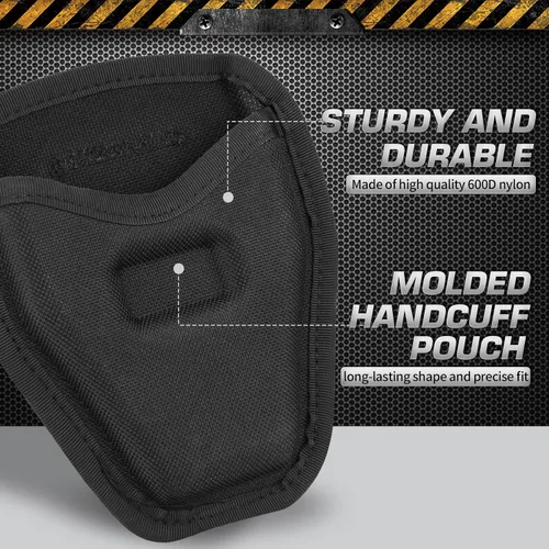 Vista 2 de Funda para esposas, funda de soporte para esposas con parte superior abierta, bolsa de nailon 600D para accesorios de cinturón de servicio, se