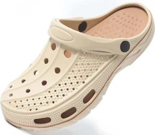 Vista 28 de ChayChax Zuecos con soporte de arco para hombre y mujer, zapatos de jardín, pantuflas antideslizantes para exteriores y playa con plantilla