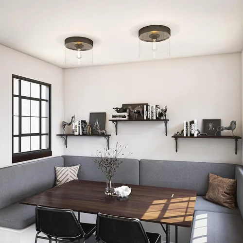 Vista 7 de Kenroy Home 91837ORB Capri 1 Lt Mount Lg Pan Flushs, mediano, bronce ennegrecido aceitado